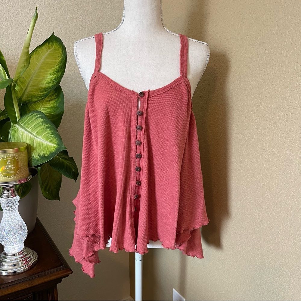 Free People We the Free Dream Weaver Flowy Trapeze Tank Top Crop Medium - Picture 2 of 3